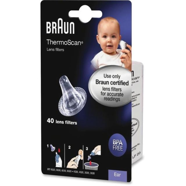 Braun Ear Thermometer Lens Filters, Box Of 40 (Min Order Qty 7) MPN:LF40US02