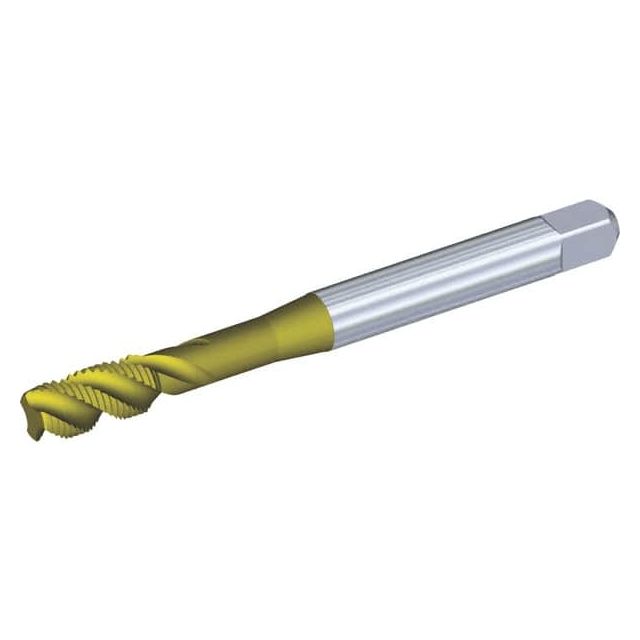 Spiral Flute Tap: #6-32, UNC, 3 Flute, Modified Bottoming, 2BX Class of Fit, Powdered Metal, TiCN & TiN Finish MPN:5211960