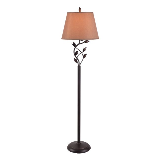 Kenroy Home Ashlen Floor Lamp, 58-3/4inH, Tan Shade/Bronze Base MPN:32240ORB