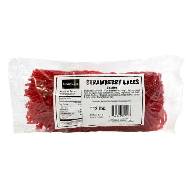 Kervan Licorice Laces, Strawberry, 2-Lb Bag (Min Order Qty 4) MPN:217-00022