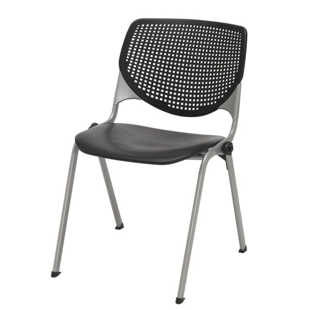 KFI Studios KOOL Stacking Chair, Black/Silver MPN:2300-P10BLACK
