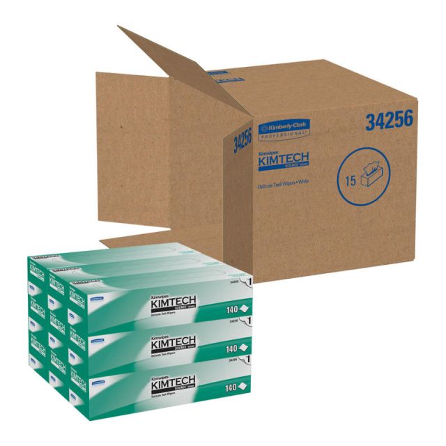 Kimtech Science Kimwipes Delicate Task Wipers - Pop-Up Box - 1 Ply - 11.22in x 12.30in - White - Light Duty, Anti-static - For Laboratory, Lens - 100 Per Box - 15 / Carton MPN:34256-CT