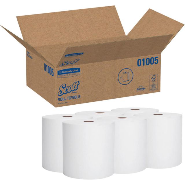 Scott Professional 1-Ply Paper Towels, 60% Recycled, 1000 Sheets Per Roll, Pack Of 6 Rolls MPN:01005