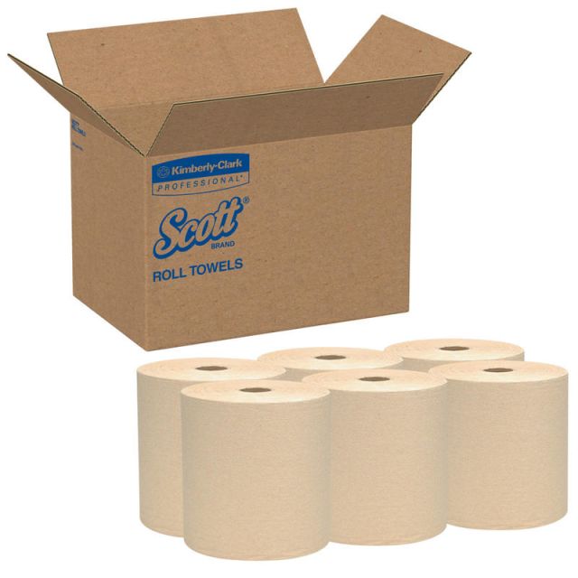 Scott Essential Hard Roll 1-Ply Paper Towels, 100% Recycled, Brown, 800ft Per Roll, Pack Of 12 Rolls MPN:0414210