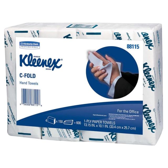 Kleenex Professional Embossed 1-Ply Paper Towels, 150 Per Pack, Case Of 4 Packs (Min Order Qty 88115