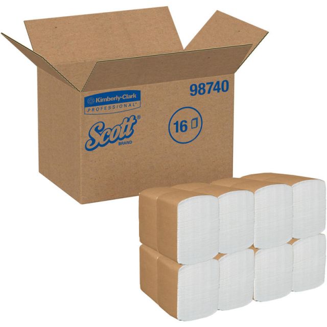 Scott Dinner Paper Napkins - 12in x 13in - White - Soft, Absorbent - For Multipurpose - 375 Per Pack - 6000 / Carton MPN:98740