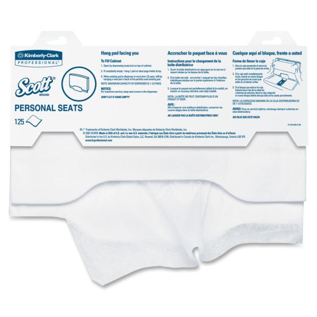 Scott Toilet Seat Covers - 15in Width x 17in Length - For Toilet - 3000 / Carton - White MPN:7410