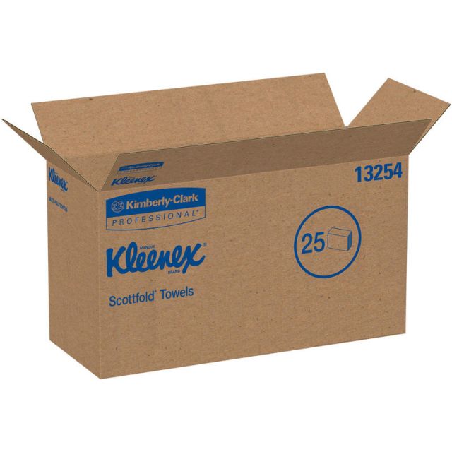 Kleenex Scottfold 1-Ply Paper Towels, 50% Recycled, 120 Sheets Per Pack, Case Of 25 Packs MPN:KCC13254