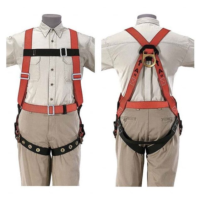Fall Protection Harnesses: 300 Lb, Construction Style, Size Large, Nylon & Polyester 87021