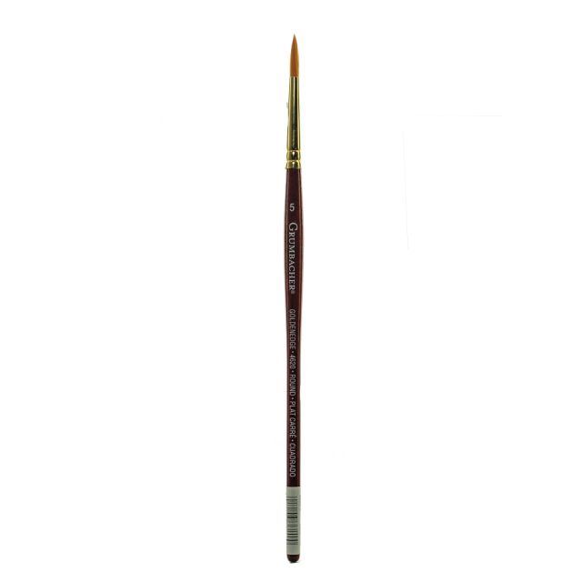 Grumbacher Goldenedge Watercolor Paint Brush, Size 5, Round Bristle, Sable Hair, Dark Red (Min Order Qty 5) MPN:4620.5