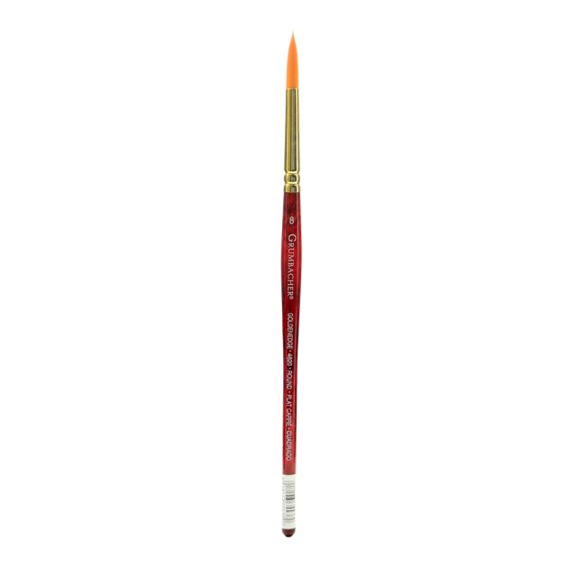 Grumbacher Goldenedge Watercolor Paint Brush, Size 8, Round Bristle, Sable Hair, Red (Min Order Qty 5) MPN:4620.8