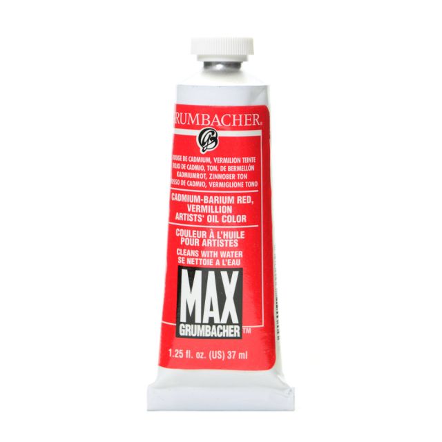 Grumbacher Max Water Miscible Oil Colors, 1.25 Oz, Cadmium Barium Vermilion (Min Order Qty 2) MPN:M030