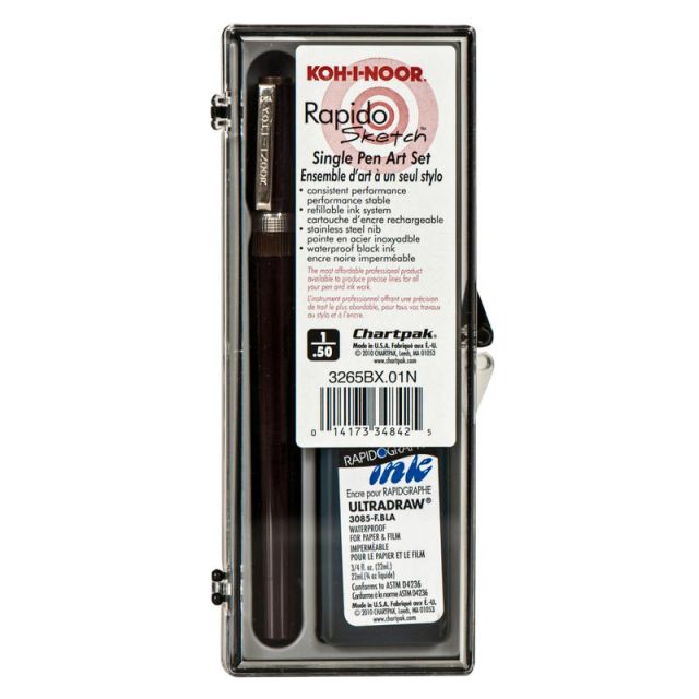 Koh-I-Noor Rapidosketch Technical Pen Set, 0.50 mm, Black Ink (Min Order Qty 2) MPN:3265BX.01N