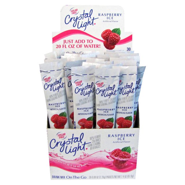 Crystal Light On The Go Mix Sticks, Raspberry, Box Of 30 Packets (Min Order Qty 3) MPN:CRY79800