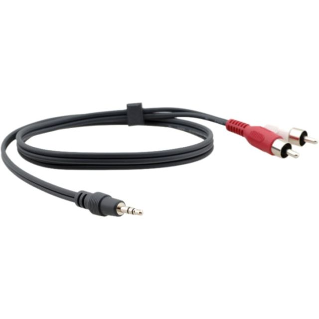 Kramer C-A35M/2RAM-3 Audio Cable - 3 ft Audio Cable for Audio Device - First End: 1 x Mini-phone Male Stereo Audio - Second End: 2 x RCA Male Stereo Audio (Min Order Qty 11) MPN:C-A35M/2RAM-3