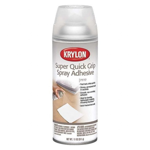 Spray Adhesive: 11 oz Aerosol Can, Clear MPN:K07777007