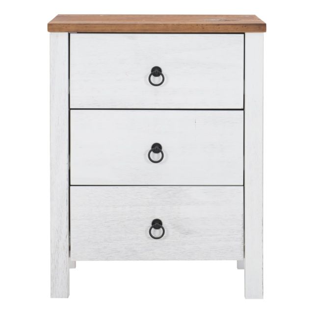 Powell Bennet Chest, 3 Drawers, White/Rustic Oak MPN:ODP2534