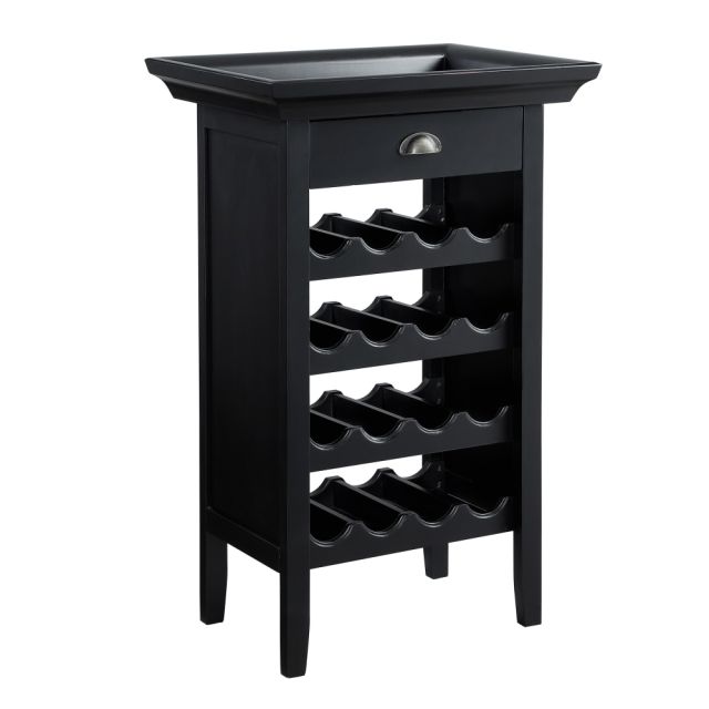Powell Gillie 16-Bottle Wine Cabinet, 37-3/4inH x 24inW x 16-1/2inD, Black MPN:ODP2361