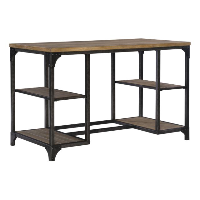 Powell Donat 48inW Desk With Shelves, Weathered Driftwood MPN:ODP2232