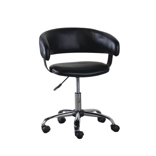 Powell Low-Back Faux Leather Gas-Lift Desk Chair, Black MPN:14B2010B