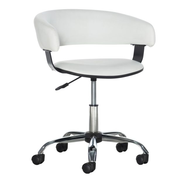 Powell Low-Back Faux Leather Gas-Lift Desk Chair, White MPN:14B2010W