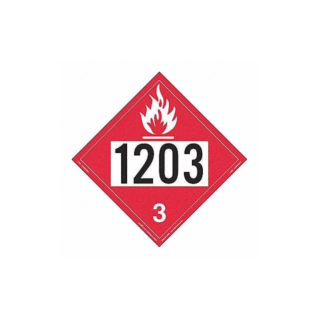 Flammable Liquid Placard 1203 PK25 MPN:Z-IDG