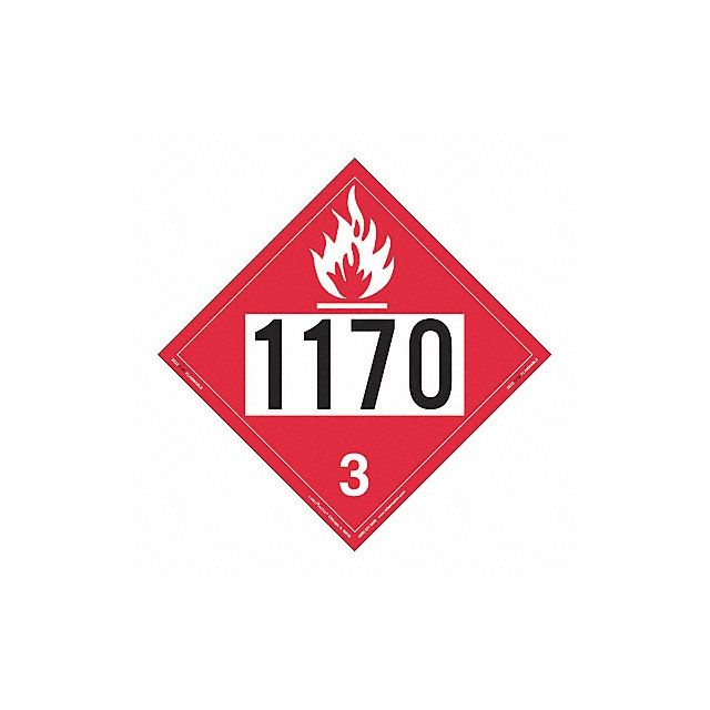 Flammable Liquid Placard 1170 PK25 MPN:ZEZ21170