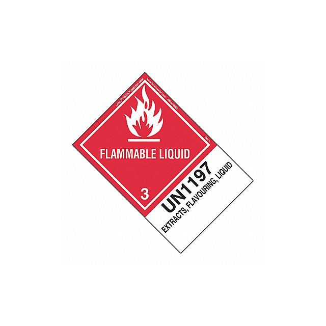 Flammable Liquid Label UN1197 PK500 MPN:HSN4700ET