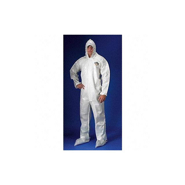 Hooded Coverall w/Boots White 4XL PK12 MPN:C44414-4X
