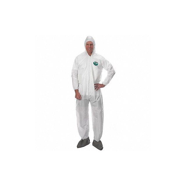 Hooded Coverall w/Boots White 2XL PK50 MPN:CTL414V-2X