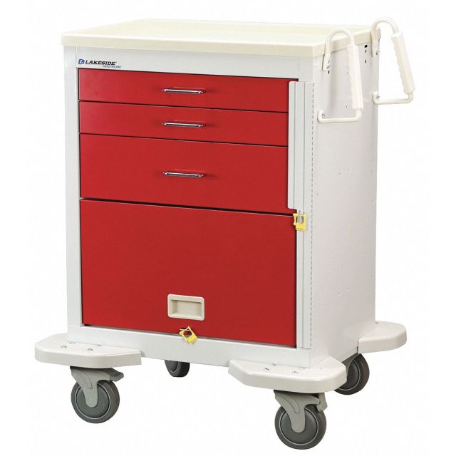 Medical Cart Gray Cabinet C-324-P2B-2R Material Handling