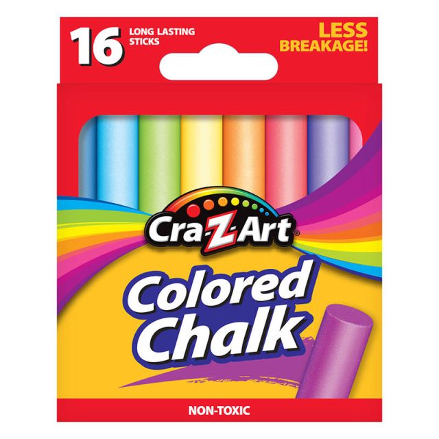 Cra-Z-Art Classic Colored Chalk, Assorted Colors, Pack Of 16 Pieces (Min Order Qty 28) MPN:10801-16