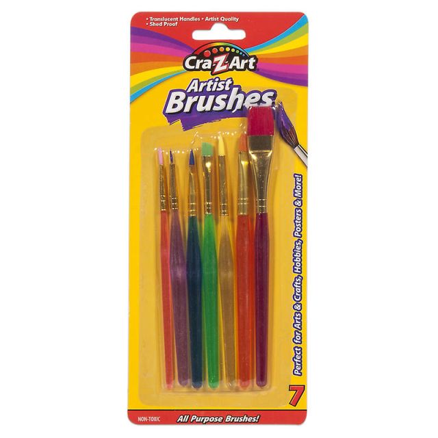 Cra-Z-Art All-Purpose Artist Brush Set, Assorted Colors, Pack Of 7 Brushes (Min Order Qty 26) MPN:10700-72