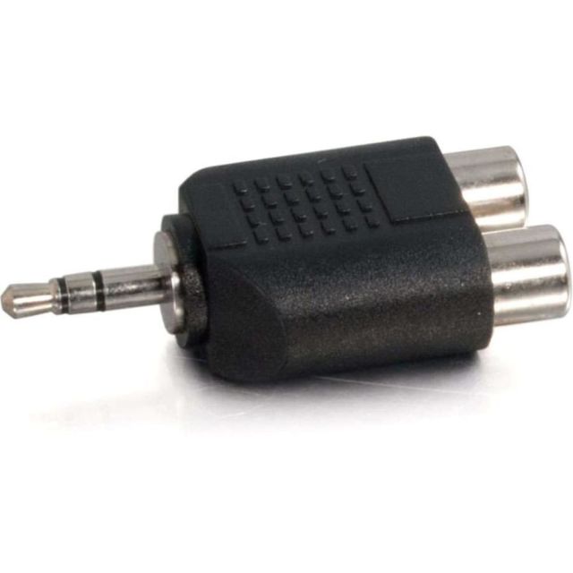 C2G 3.5mm Stereo Male to Dual RCA Female Audio Adapter - 2 x RCA Female - 1 x Mini-phone Male - Black (Min Order Qty 11) MPN:40645