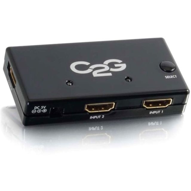 C2G 2-Port HDMI Switch - Auto Switch - 1920 x 1080 - Full HD - 2 x 1 - 1 x HDMI Out (Min Order Qty 2) MPN:40349