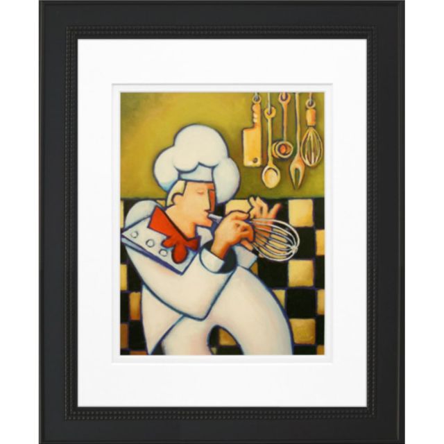 Timeless Frames Stockton Framed Kitchen Artwork, 11in x 14in, Black, Whimsical Chef II (Min Order Qty 3) MPN:55307