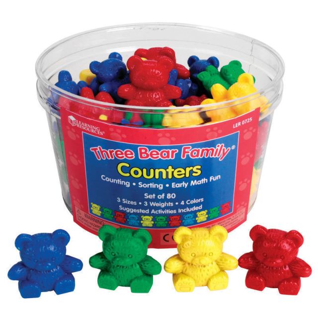 Learning Resources Three Bear Family Counters Basic Set, Age 3-12, Pack Of 80 (Min Order Qty 3) MPN:LER0725