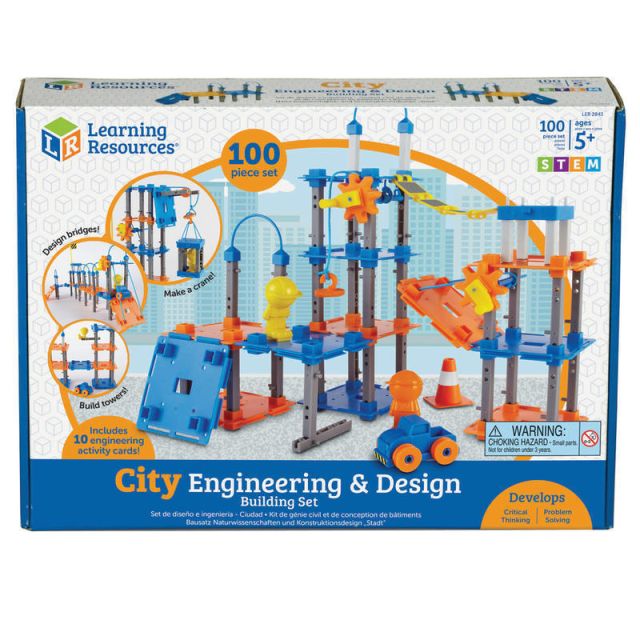 Learning Resources City Engineering & Design 100-Piece STEM Building Set (Min Order Qty 2) MPN:LER2843