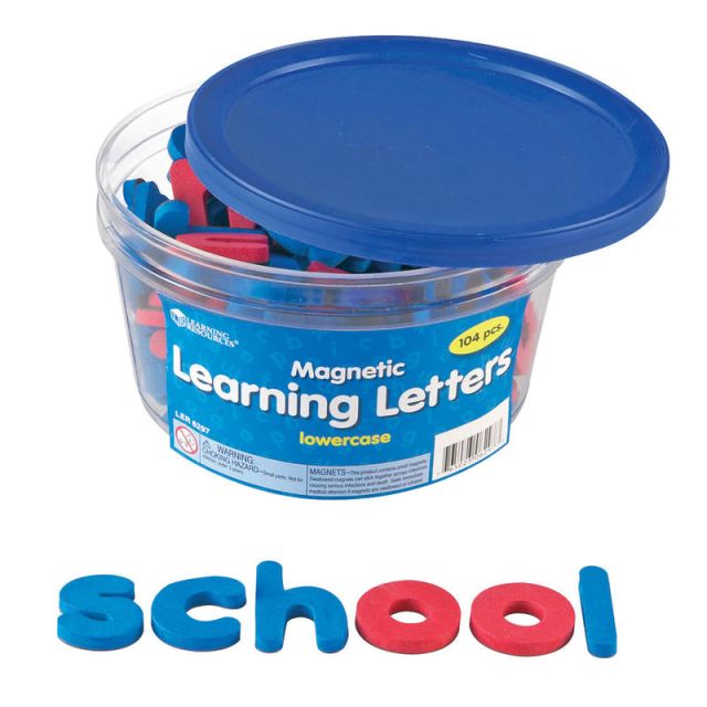 Learning Resources Foam Magnetic Lowercase Letters, Red/Blue, Pack Of 104 (Min Order Qty 2) MPN:LER6297