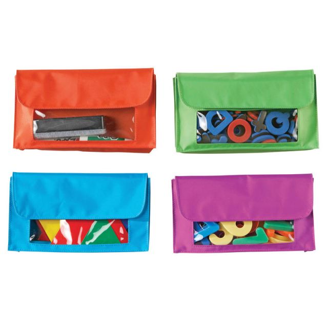 Learning Resources Magnetic Storage Pockets, 9 1/2in x 5 1/2in, Assorted Colors, Pack Of 4 (Min Order Qty 2) MPN:LER6447