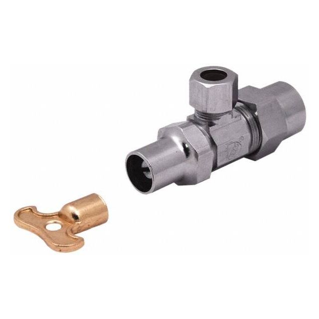 NPT 1/2 Inlet, 110 Max psi, Chrome Finish, Rubber Water Supply Stop Valve MPN:114-103NL
