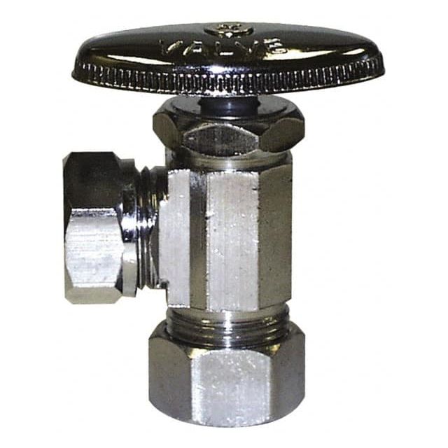 NPT 1/2 Inlet, 110 Max psi, Chrome Finish, Rubber Water Supply Stop Valve MPN:114-133NL