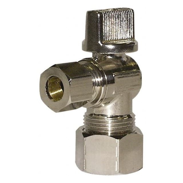 NPT 1/2 Inlet, 125 Max psi, Chrome Finish, Carbon Steel Water Supply Stop Valve MPN:114-603NL
