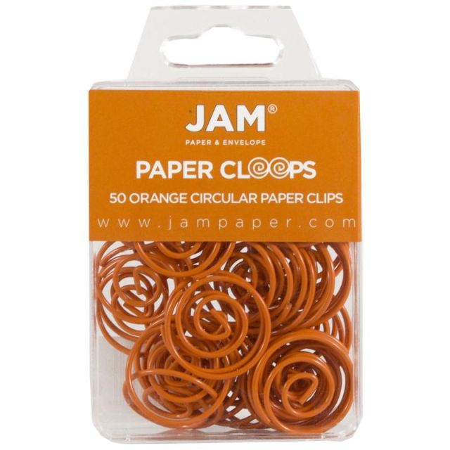 JAM Paper Papercloops Paper Clips, Pack Of 50, Orange (Min Order Qty 4) MPN:21827540