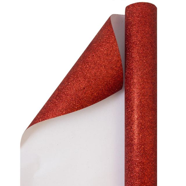 JAM Paper Wrapping Paper, Glitter, 25 Sq Ft, Red (Min Order Qty 4) MPN:354528187