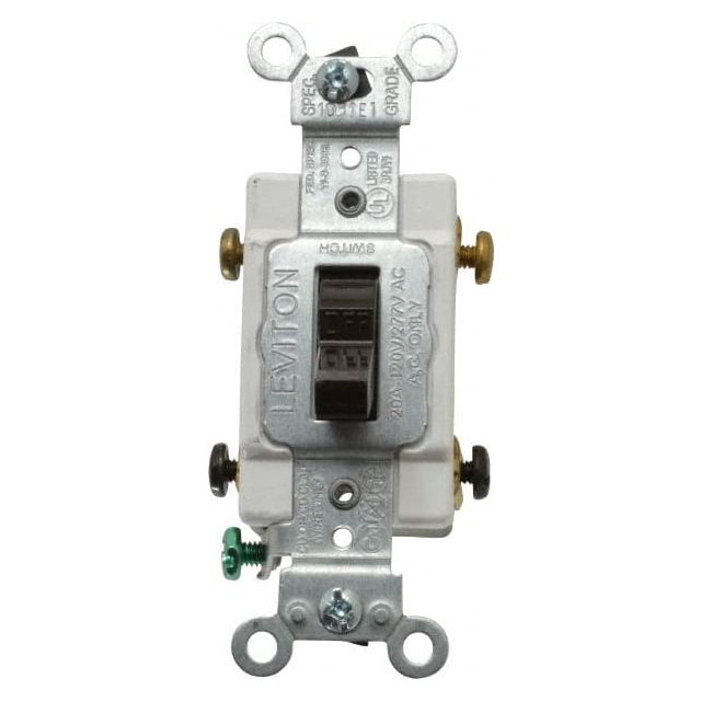 2 Pole, 120 to 277 VAC, 20 Amp, Commercial Grade Toggle Wall Switch CSB2-20 Power & Electrical Supplies