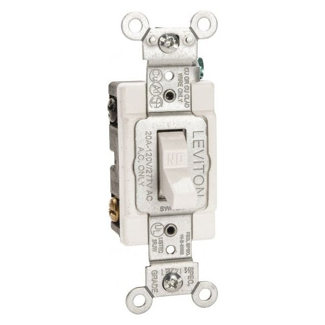 2 Pole, 120 to 277 VAC, 20 Amp, Commercial Grade Toggle Wall Switch MPN:CSB2-20W