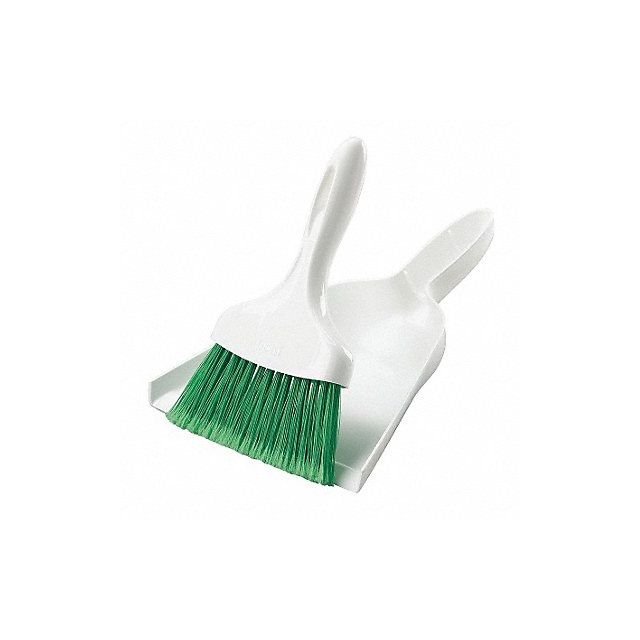 Whisk Broom w/ 10in Dust Pan White/Green MPN:1031
