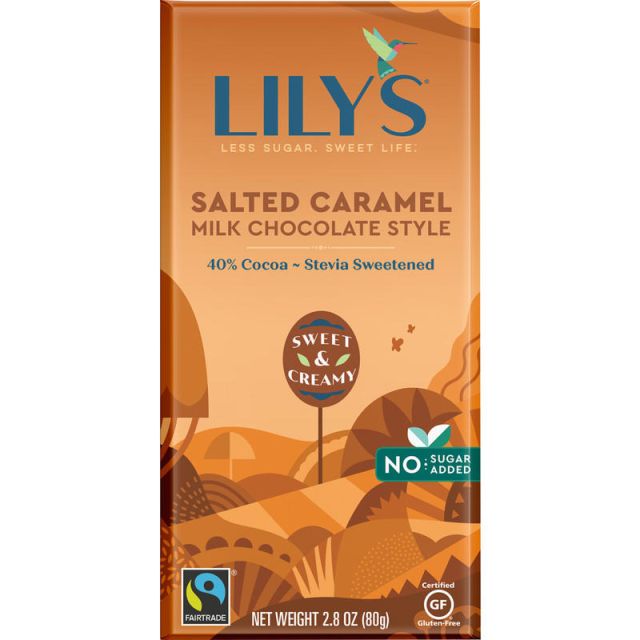 Lilys Salted Caramel Milk Chocolate Bars, 2.8 Oz, Pack Of 12 Bars MPN:380