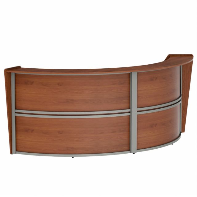 Linea Italia, Inc. 124inW Curved Modern Reception Desk, Cherry MPN:ZUC296